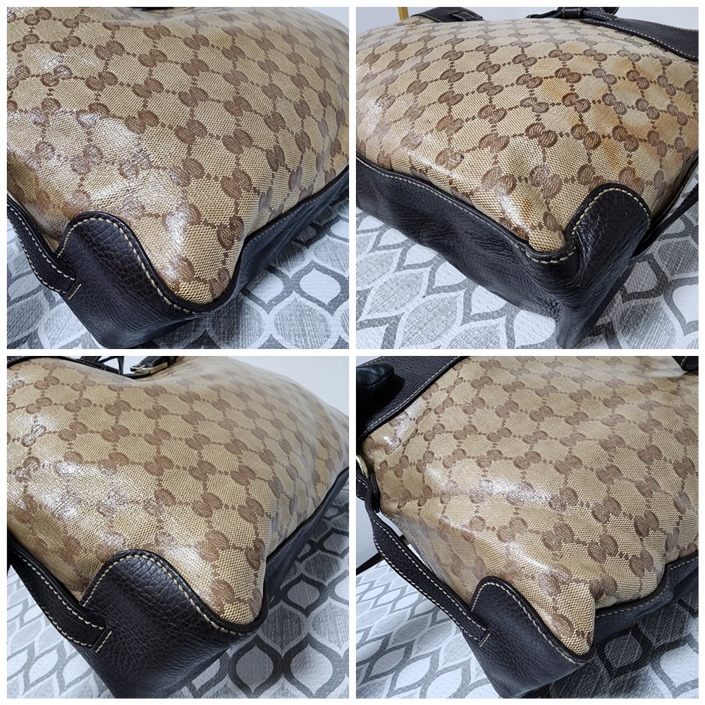 Gucci GG Canvas/Leather Belt Tote Bag Brown/Beige - Picture 13 of 15